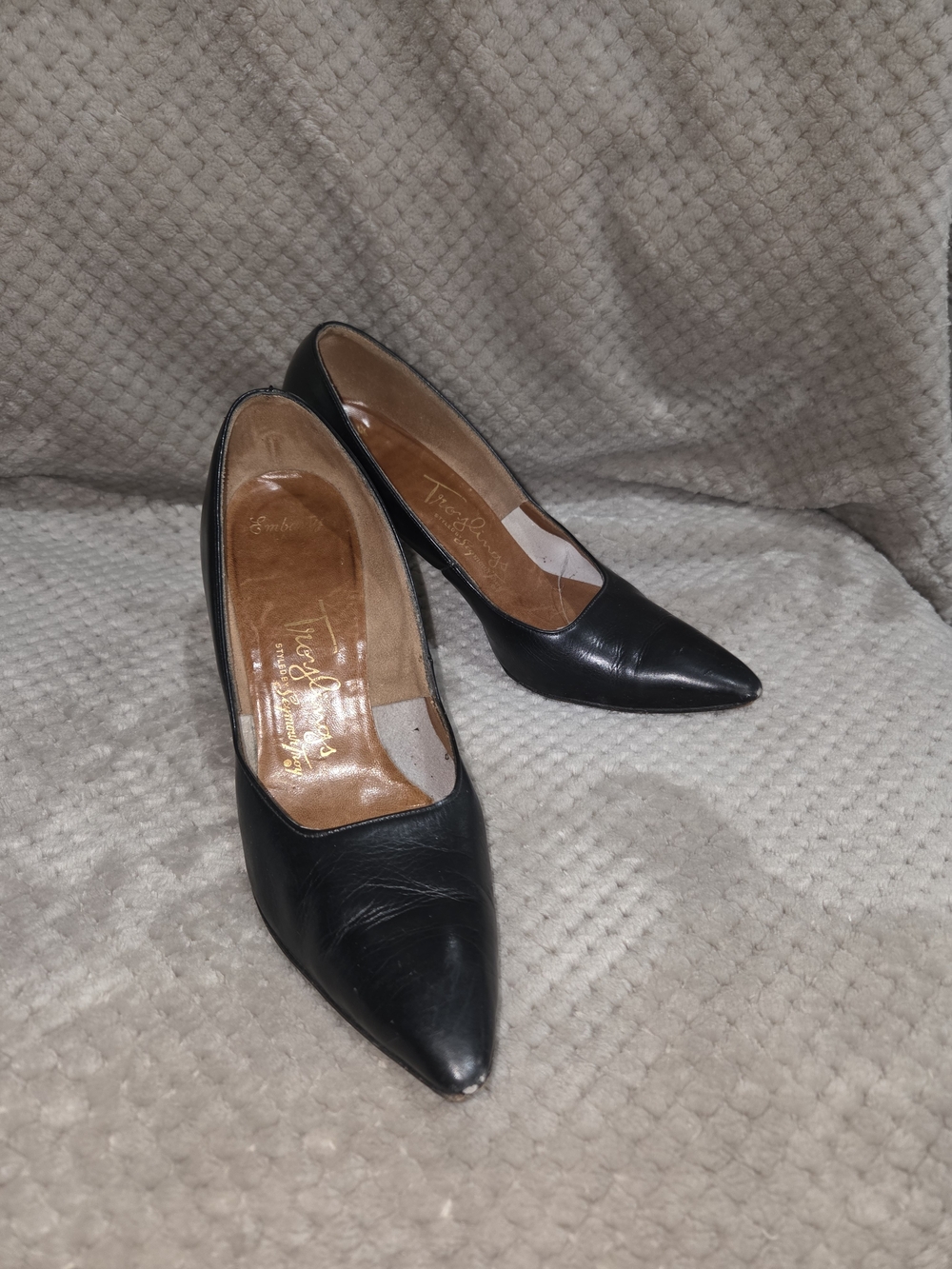 Troylings 7B Authentic Vintage 1950's Classic Black Pointed-Toe Women's Pumps